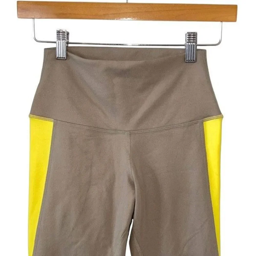 Alo Yoga Womens Elevate‎ Colorblocked Mesh Full Length Leggings Tan Size XS